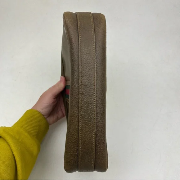 Gucci Vintage Ophidia Leather Web Green and Red Strip Textured Crossbody Handbag - Picture 5 of 15